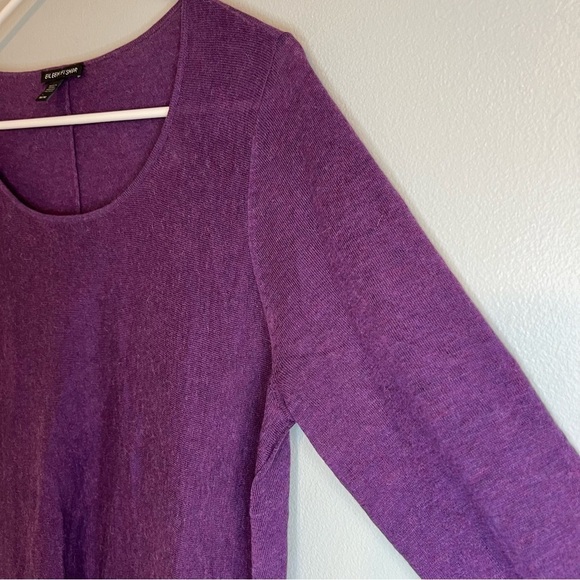 Eileen Fisher Womens Sleek Wool Alpaca Blend Crew Neck Sweater Purple Size M - Picture 7 of 13